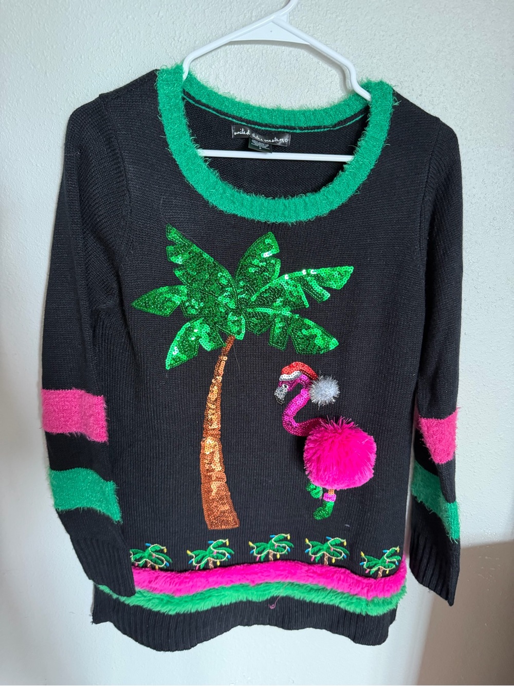United States Sweaters Flamingo Tropical Christmas Dress - XS - Picture 2 of 5
